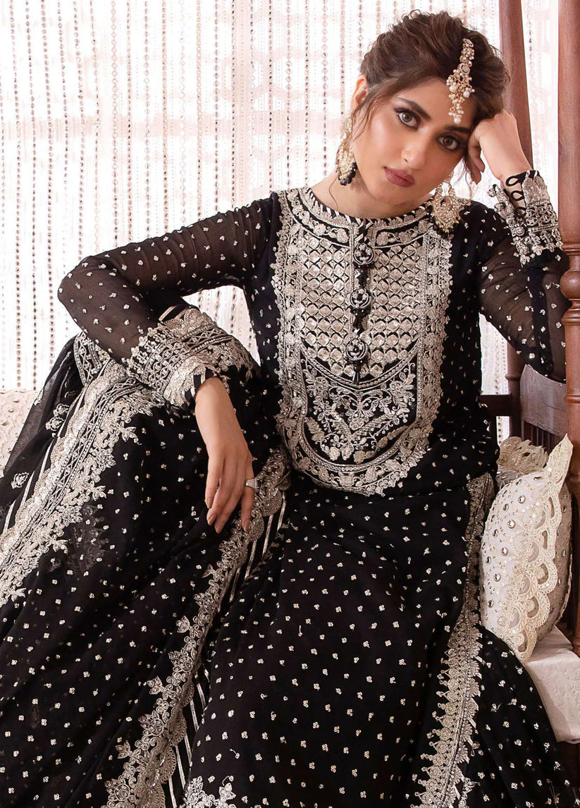 Asim Jofa Black & Silver Chiffon Formal Collection