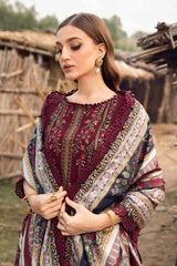Maria b Red Luxury Cotton Lawn Chikankari Embroidery Dress 3pc Unstitched