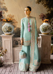 Afrozeh Light Green Formal Collection & Party Wear Dress Organza