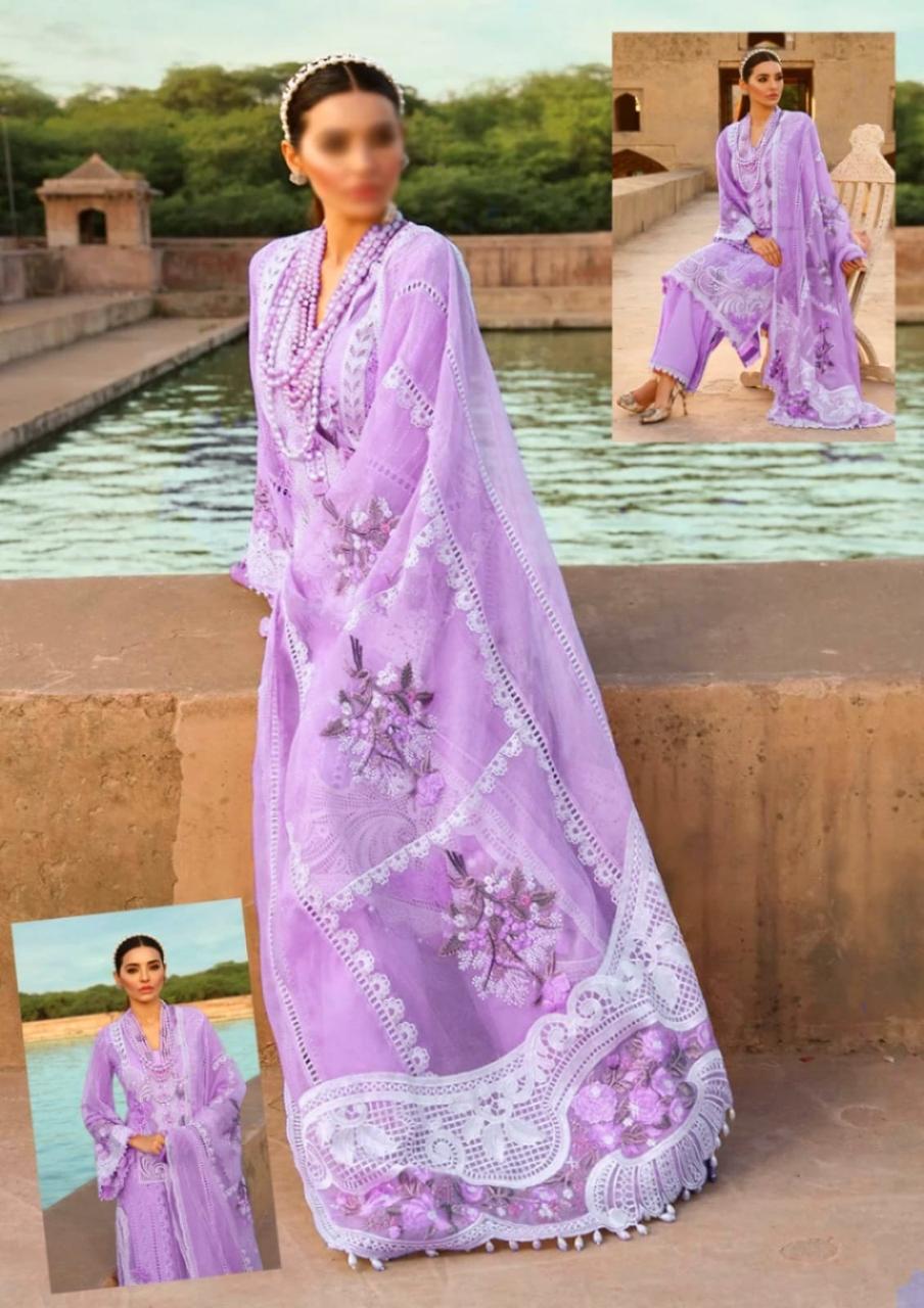 Crimson Light Purple Cotton Lawn Chikankari Dress 3pc