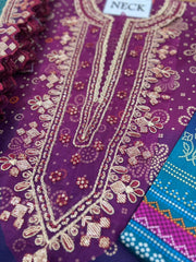 Nureh Lawn embrordery chiffon dupata