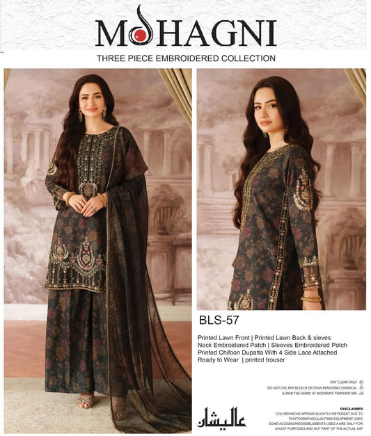 Mohangi Luxury Printed Lawn Embroidery 3Piece Unstitched
