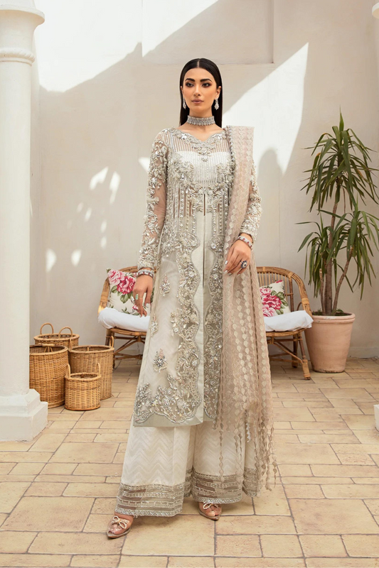 Maryam Hussain Wedding Collection Soft Net Hand Work