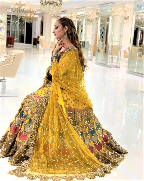 KASHEE'S MEHNDI NET MAXI WEDDING UNSTICHED