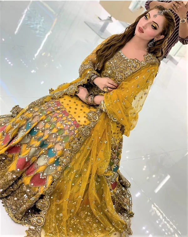 KASHEE'S MEHNDI NET MAXI WEDDING UNSTICHED