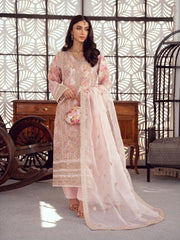 BINT-E-NOOR Light Pink Sami Stitched Formal Collection 3Piece