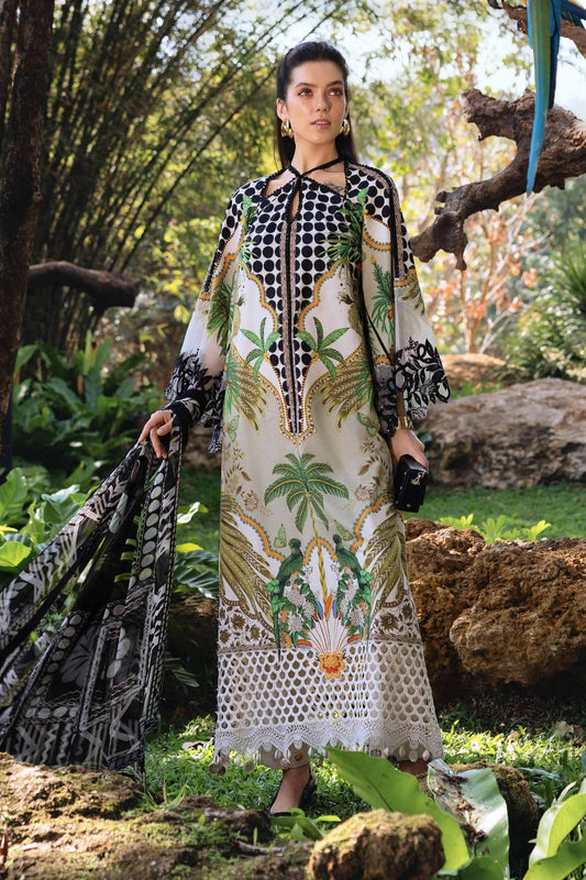 Maria B Black Skin Mprints Spring Summer'26 Lawn Embroidery 3pic Unstitched