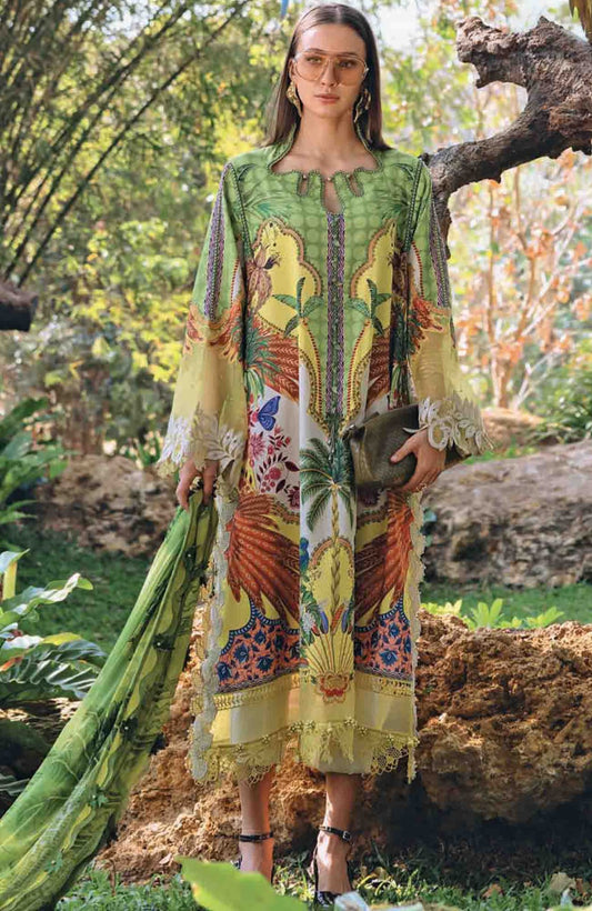 Maria B Green Mprints Spring Summer'26 Lawn Embroidery 3pic Unstitched
