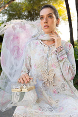 Maria B Grey Luxury Printed Lawn Embroidery 3Piece Unstitched