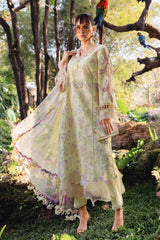 Maria B Yellow Luxury Printed Lawn Embroidery 3Piece Unstitched