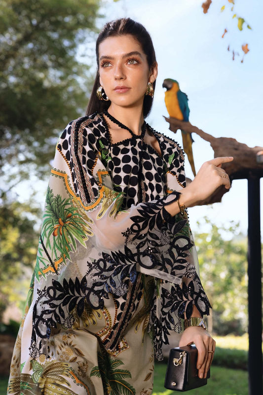 Maria B Black Skin Mprints Spring Summer'26 Lawn Embroidery 3pic Unstitched