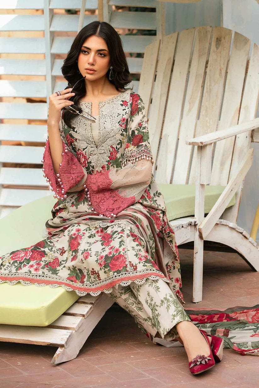 Maria B Beige Summer Collection New Arrival Lawn Embroidery