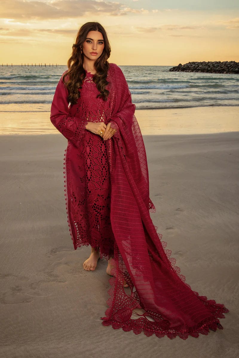 Rang Rasiya Maroon Lawn Chikankari 3pc Unstitched