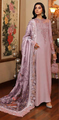 Azure Silk T Pink Hand Work Dress Party Wear Collection 3piece Unstitched