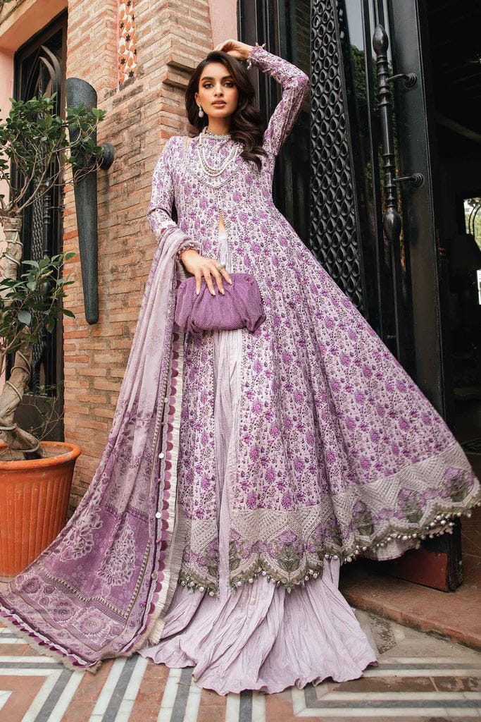 Maria B Purple New Arrival Print Embroidery Collection Unstitched