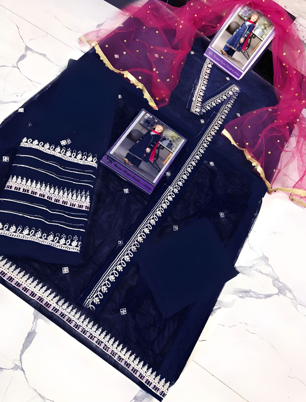 Kids Collection D010 Party Wear Dress Net Fabric Unstitched