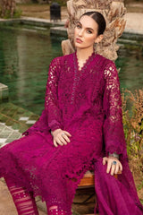 Maria B Maroon Lawn Embroidery Chikankari Dress 3pc New Arrival