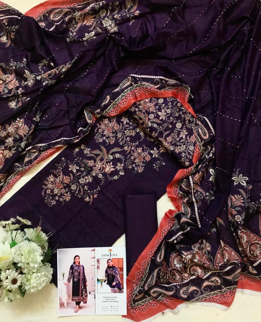 Asim Jofa New Arrival Digital Printed Pure Lawn 3pc Collection