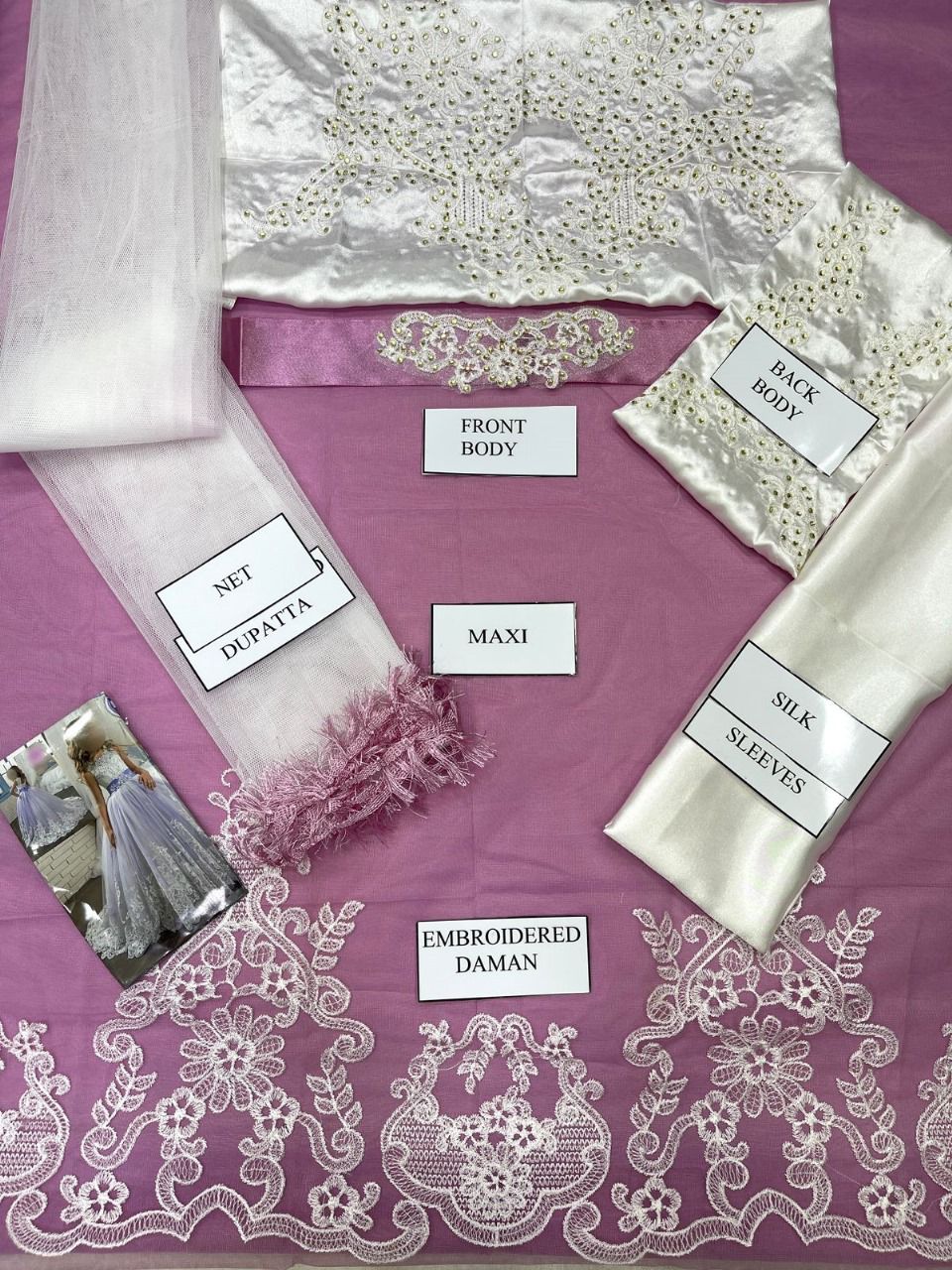 Kids Collection D011 Party Wear Dress Net Fabric Unstitched