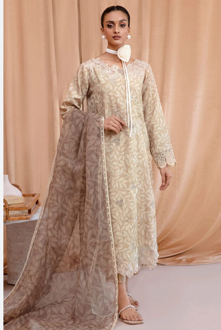 MUSHQ SKIN SWISS LAWN EMBROIDERY DRESS