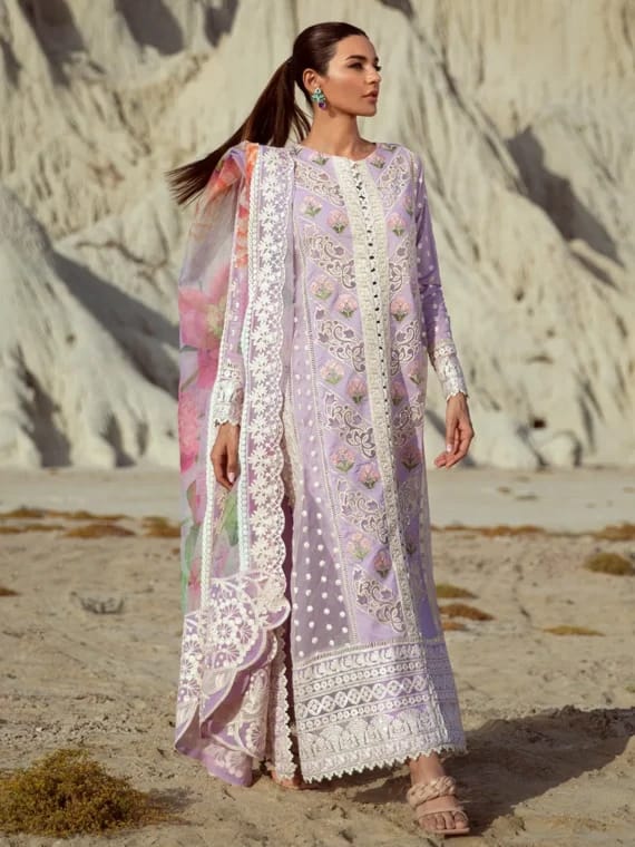 CRIMSON PURPLE CHIKANKARI LUXURY COLLECTION