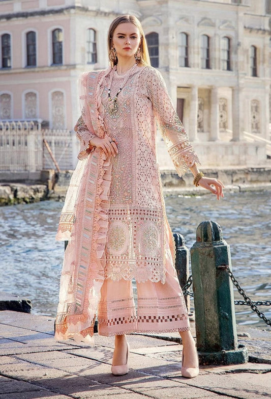 Adan Libas Pink Chikankari Lawn Embroidery 3pc