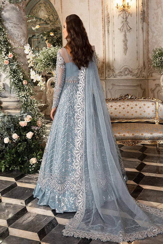 Maria B Wedding Collection Maxi Sky Blue Soft Net Unstitched