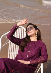 Imrozia Margenta Embroidery Lawn Chikankari Dress 3pc Unstitched