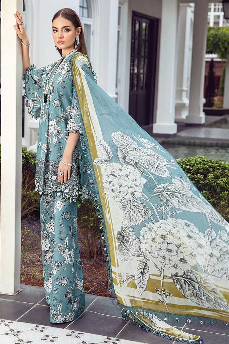 Maria B Green Pure Lawn Embroidery 3PC