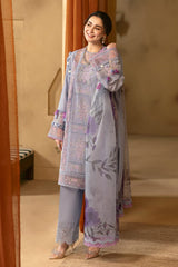 Saira Rizwan Purple Embroidered Luxury Lawn 3piece Unstitched