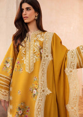 Crimson Mustard Embroidery Lawn Chikankari Dress 3pc Unstitched