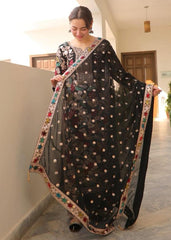 Rang Rasiya Black Chiffon Embroidery Best Artical 3piece Unstitched