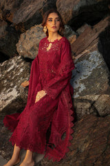 Rang Rasiya Maroon Lawn Chikankari 3pc Unstitched