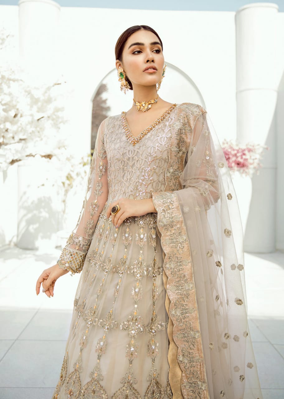 Akbar Aslam Skin Wedding Collection Maxi Soft Net Fabric