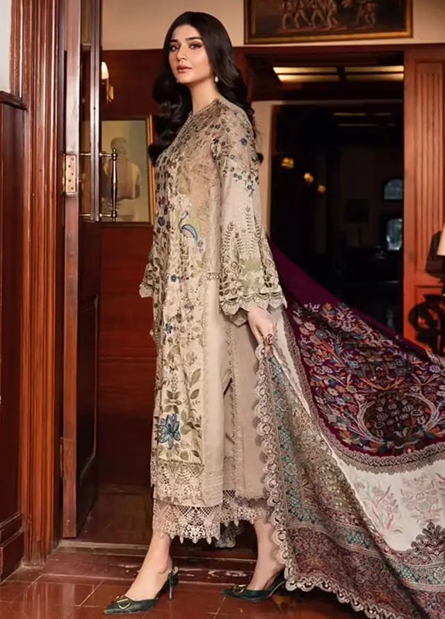 M.B Brown Mprints 2025 Luxury Lawn Embroidered Collection Unstitched