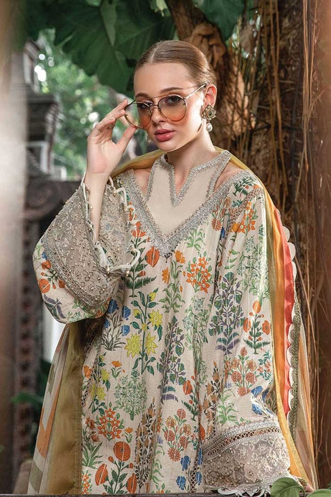 Maria B Skin Zari Pure Lawn Embroidery New Arrival 3PC