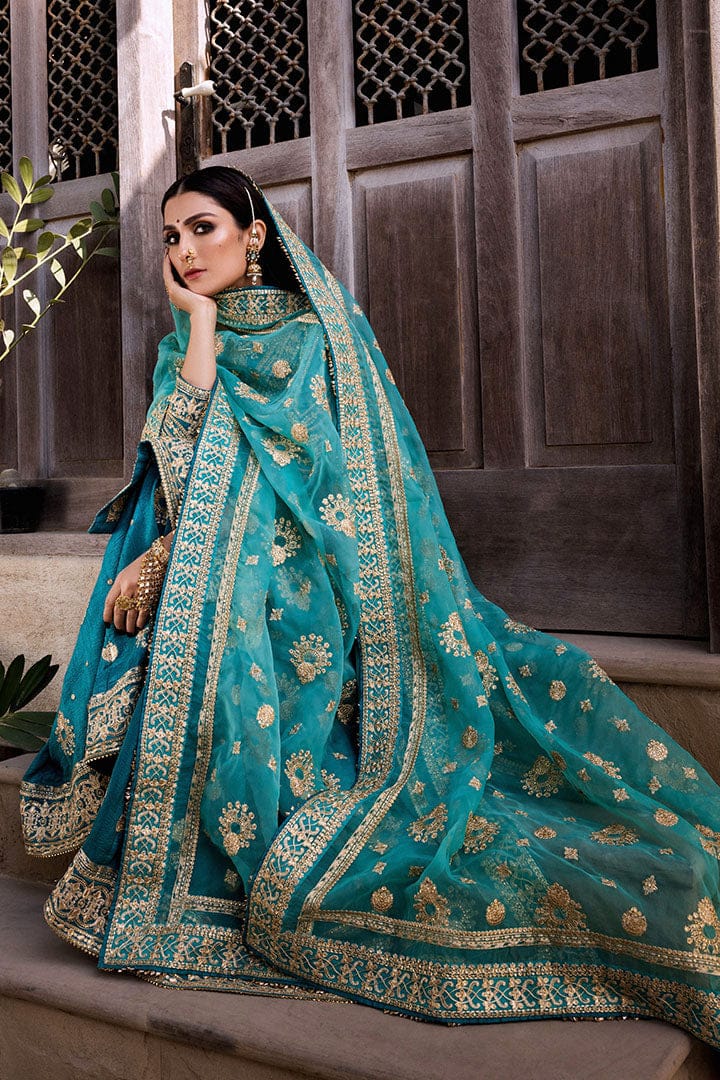 Erum Khan Wedding Collection Blue Gharara