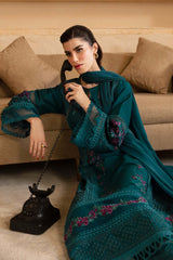 Azure Zinc Green Lawn Embroidery 3 Piece Unstitched