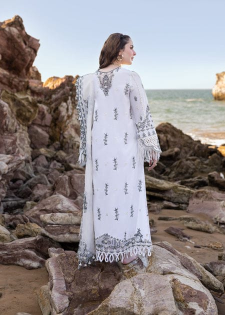 Qalamkar White Luxury Lawn Embroidery Collection