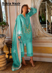 Sobia Nazir Green Cotton Lawn Chikankari Embroidery Dress 3pc