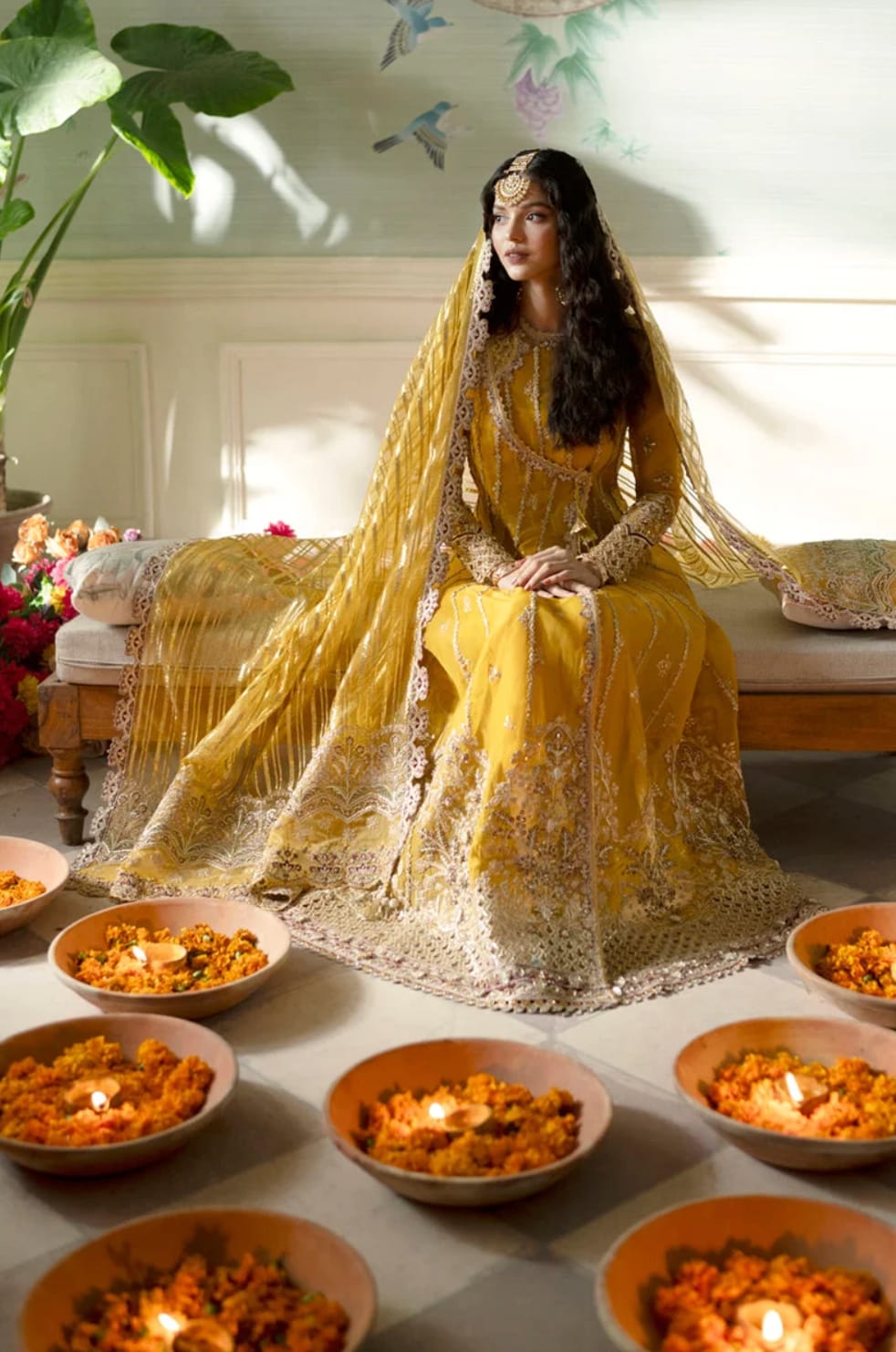 Qalamkar Wedding Collection Maxi Yellow