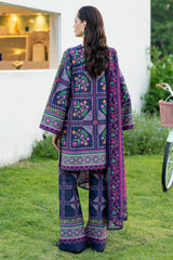 Jazmin Purple Silk Digital Print 3piece Unstitched