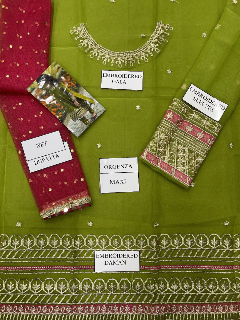 Kids Collection D003 Party Wear Dress organza Fabric Unstitched