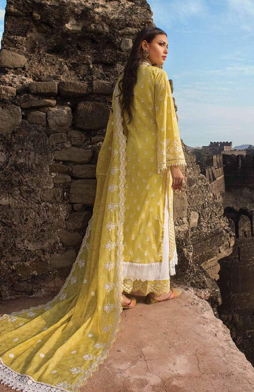 ZAINAB CHOTTANI YELLOW LUXURY LAWN CHIKANKARI DRESS