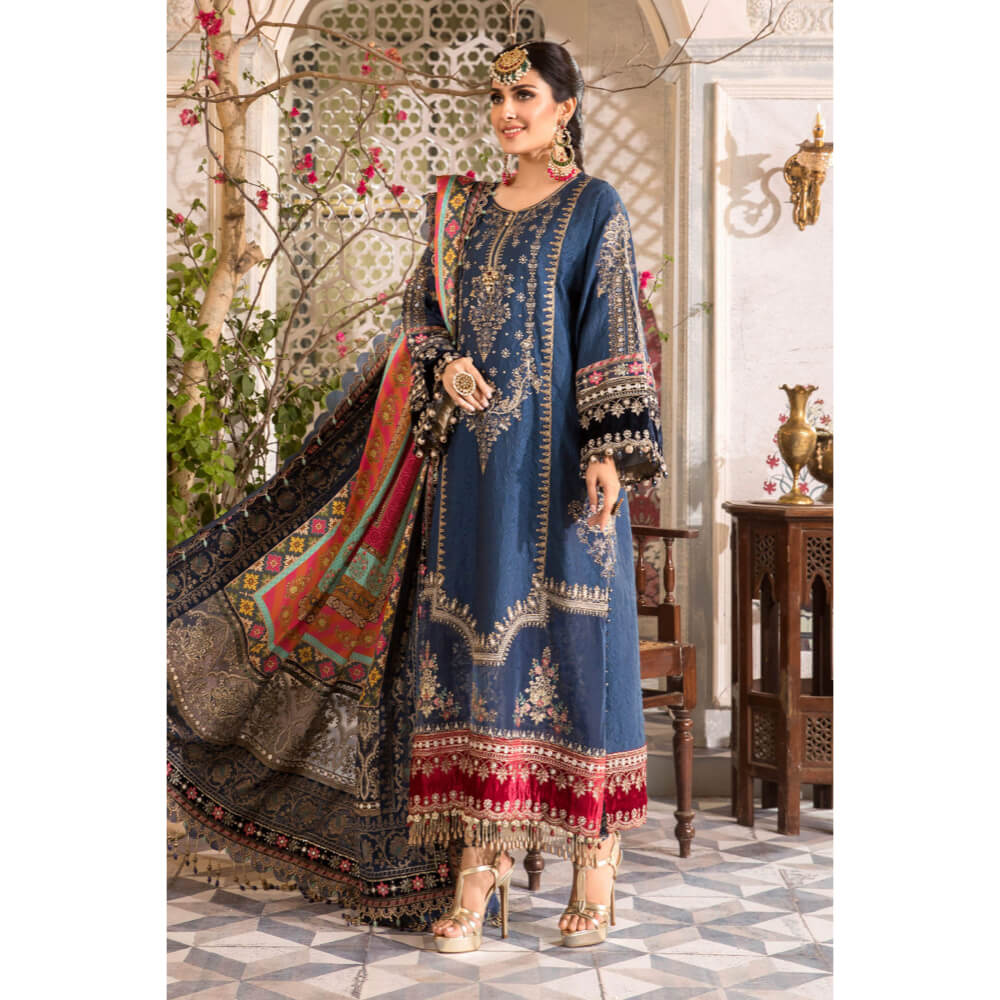 Maria B Blue Pure Lawn Embroidery New Arrival 3PC