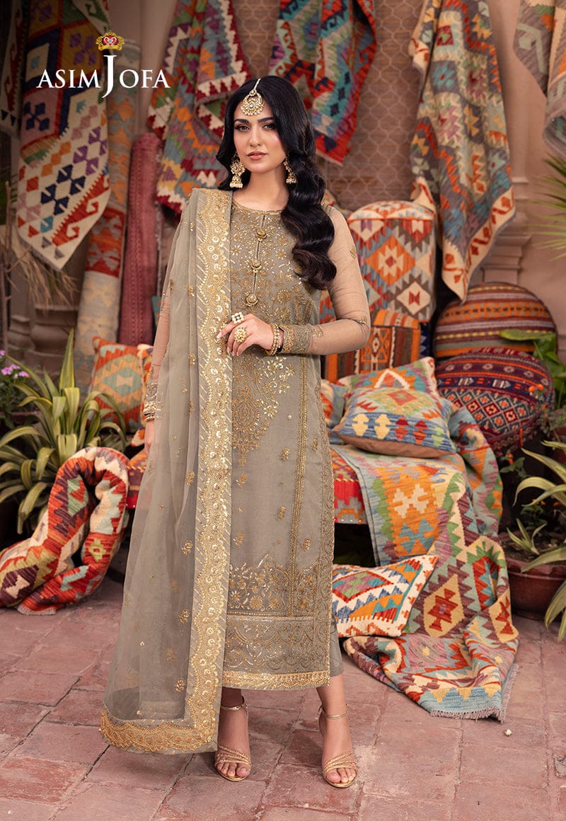 Asim Jofa New Arrival Light Purple Organza Fabric Formal Collection