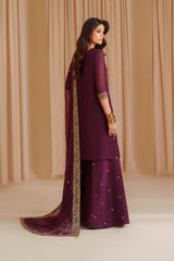 Iznik Maroon Exclusive Chiffon Formal Collection 3piece Unsittched
