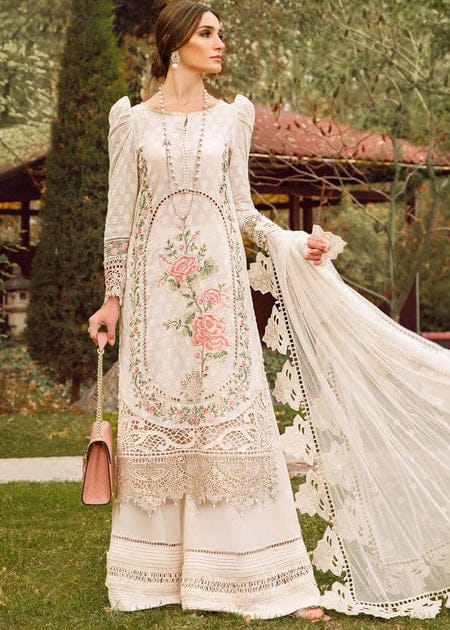 MARIA B LUXURY DRESS CHIKANKARI OFF WHITE