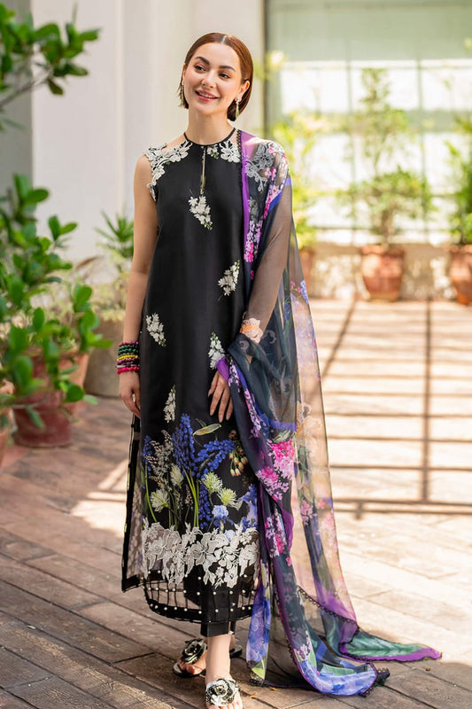 Asifa Nabeel Black pure Lawn Embroidery Summer Collection 3pc