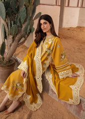 Crimson Mustard Embroidery Lawn Chikankari Dress 3pc Unstitched
